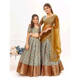 Golden mother daughter matching lehenga Shop Mother Daughter