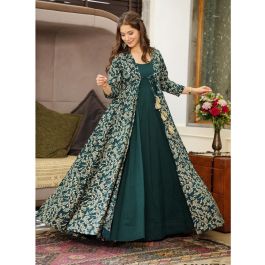 Dark Teal Gown With Shrug