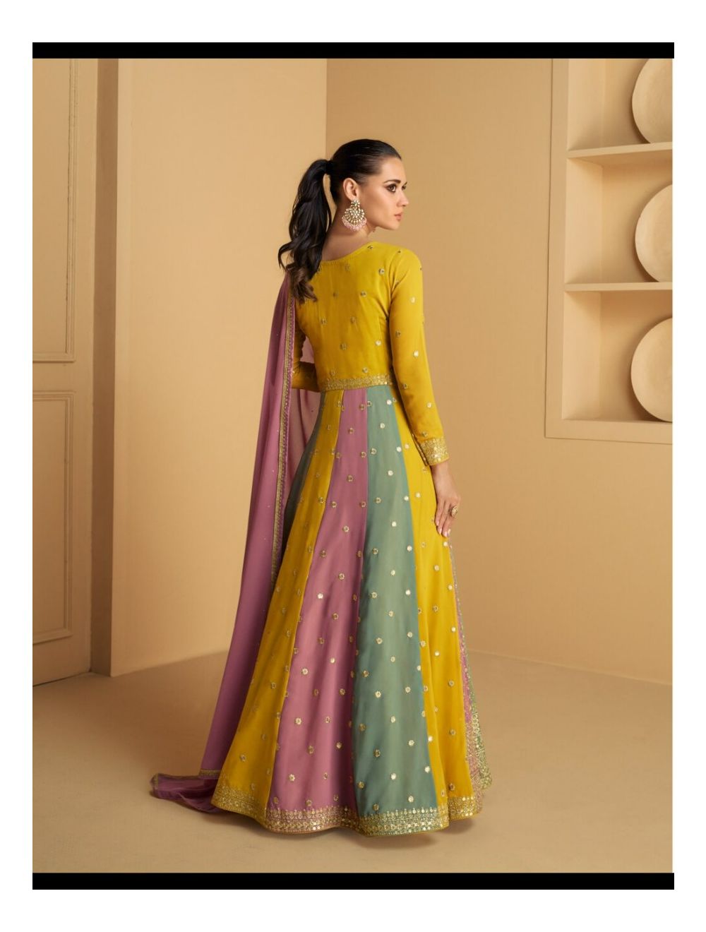 Crop top anarkali dress 2025