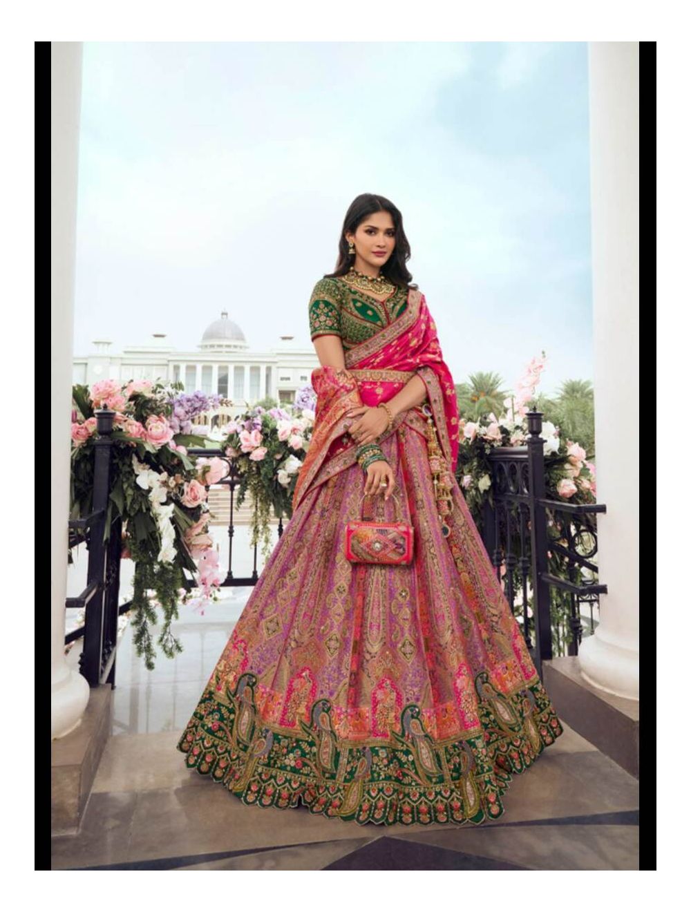 pure silk lehenga choli with dupatta for wedding on Rutbaa
