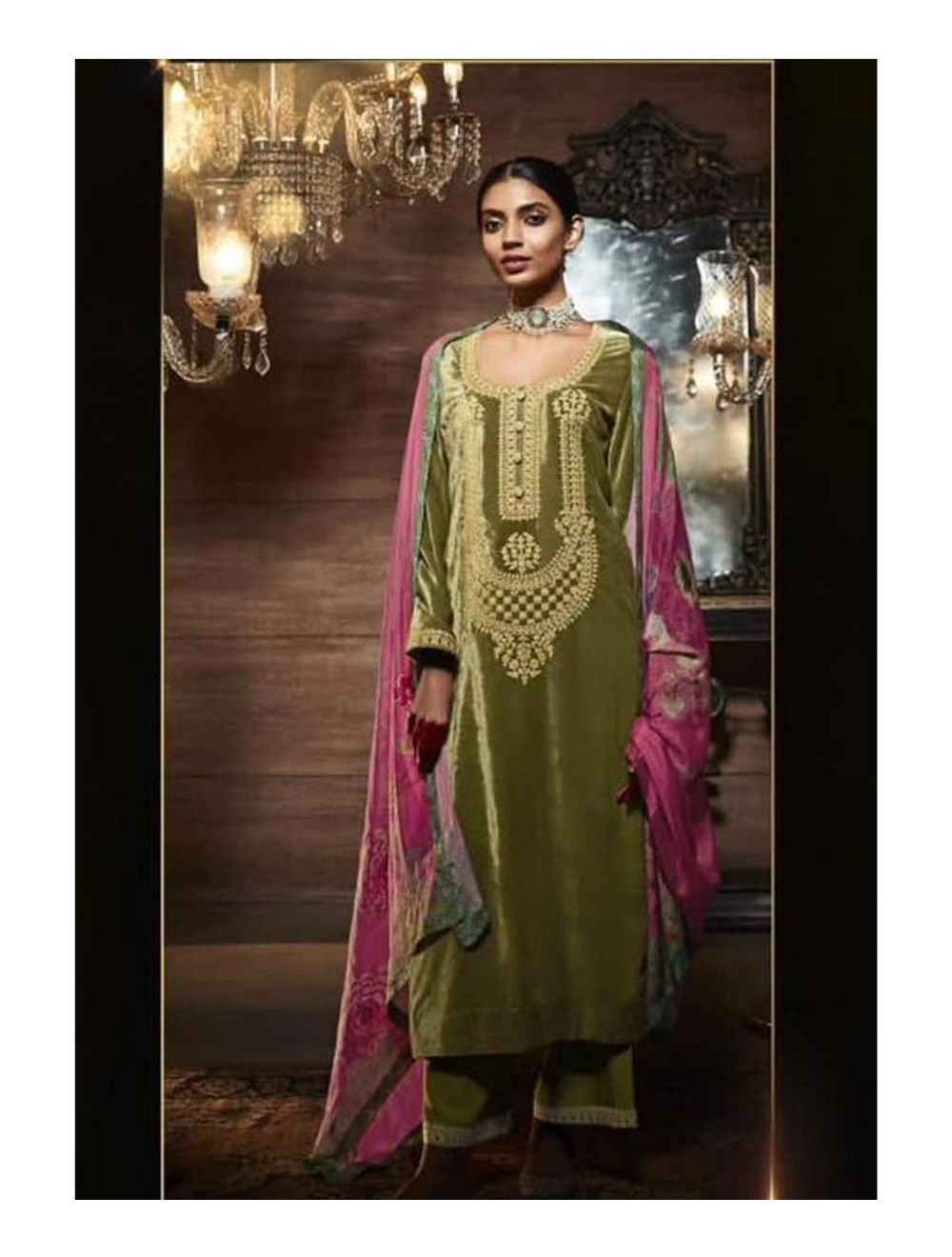 Buy Green Mehndi Salwar Kameez Online for Women in USA