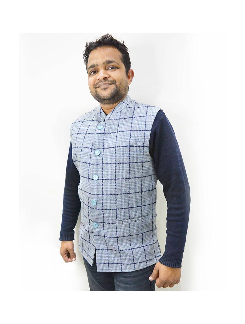 Sleeveless Solid Men Nehru Jacket