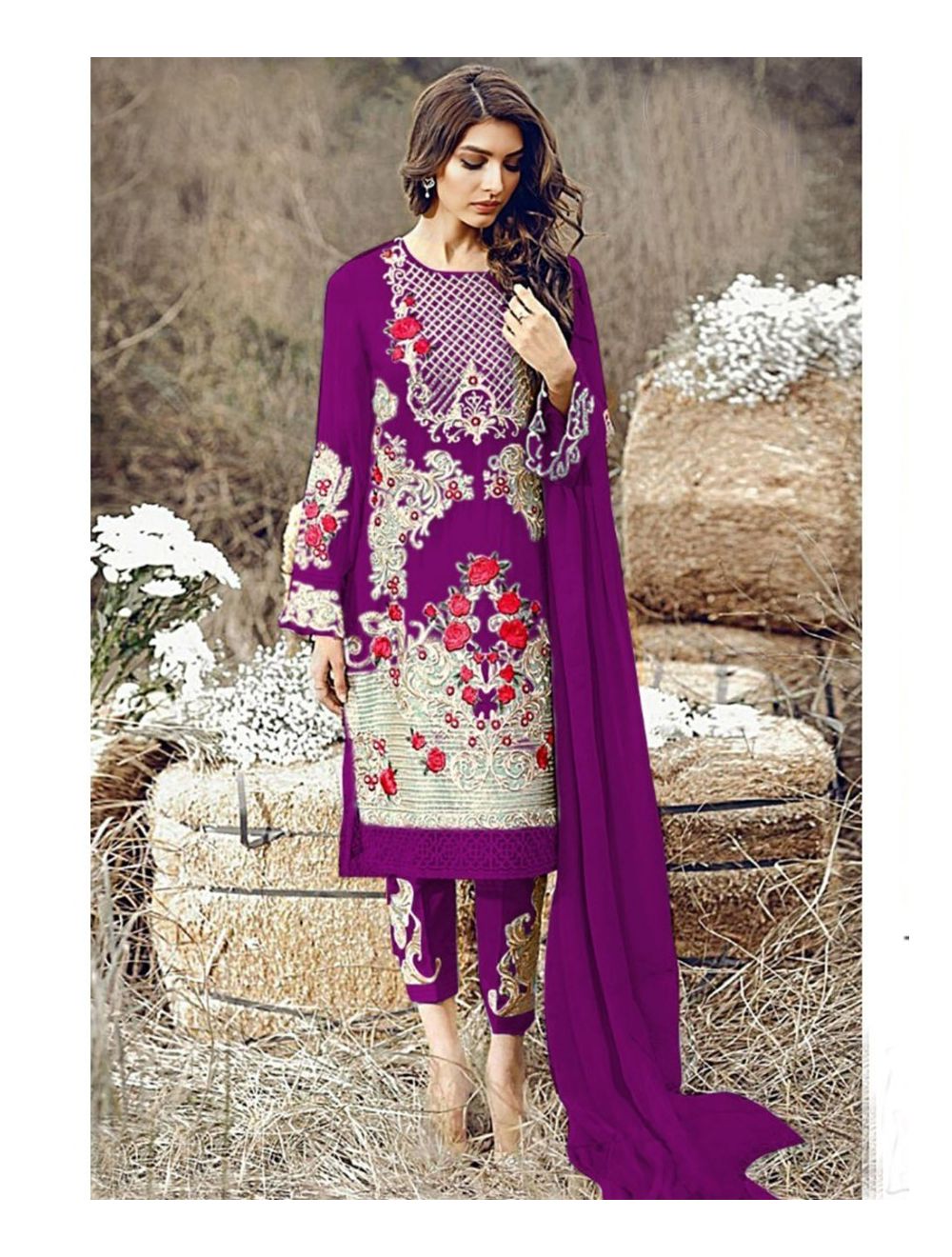 Beauteous Designer Dark Purple Salwar Suit – Kaleendi