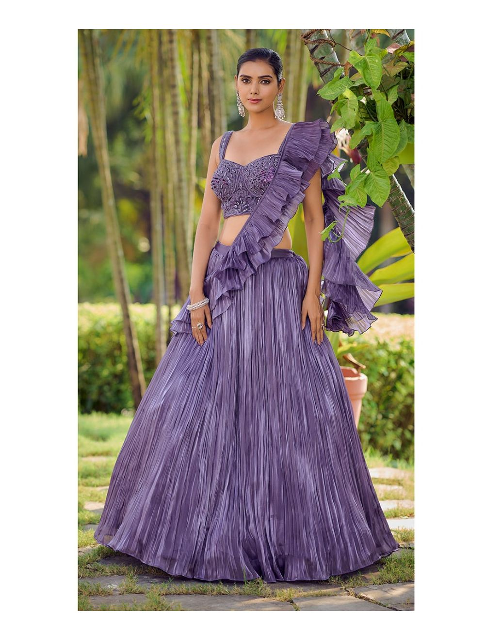 Party Wear Pure Silk Lehenga Dress - KhuranasMart.com