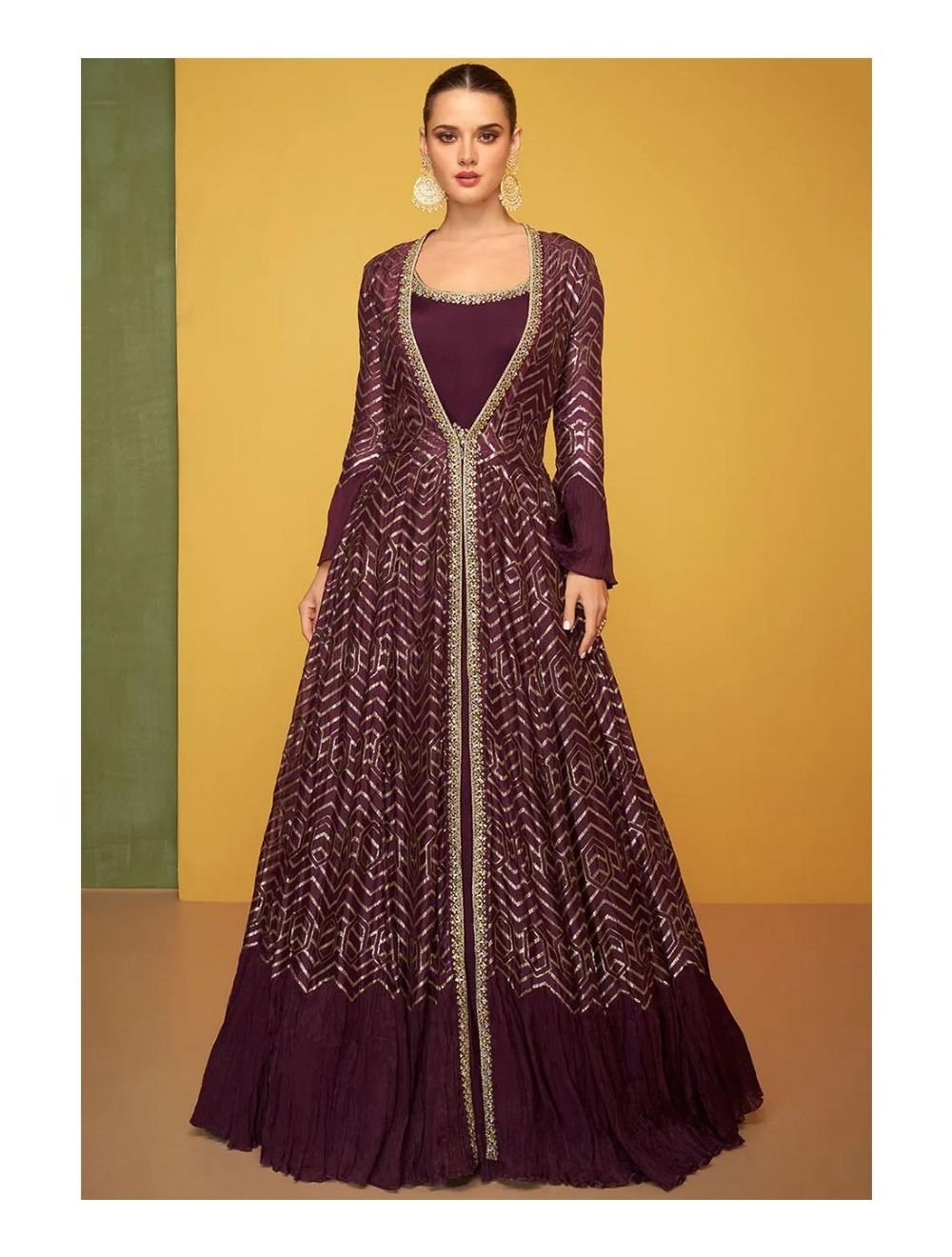 Jacket Gowns Trend  Indian Gowns and Anarkalis With Long Jackets  Party  wear long gowns Indian gowns Indian fashion dresses