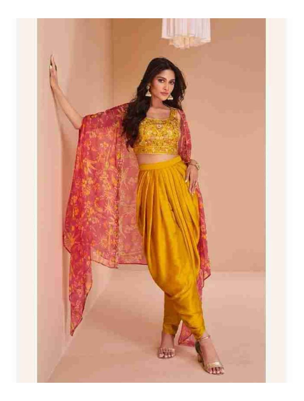 Most Beautiful Floral Printed Dhoti Suit Dress for Women