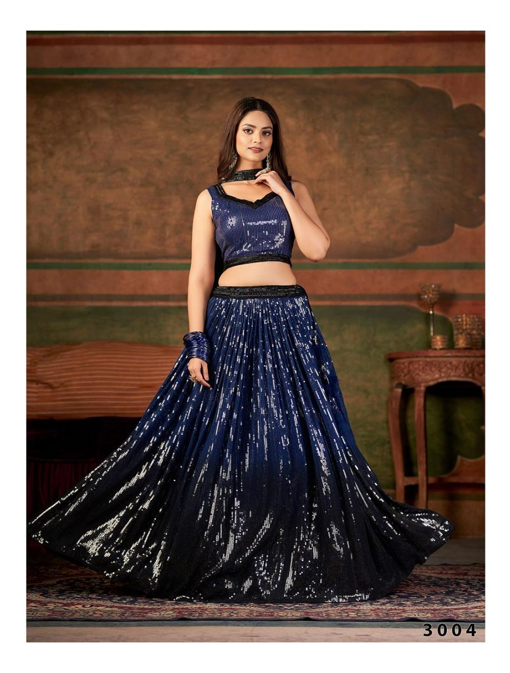 Buy Indian Wedding Wear Blue Bandhej Lehenga Choli Set Fully Stitched, Beautiful  Partywear Ready to Wear Lehenga Choli Dresses for Women Online in India -  Etsy