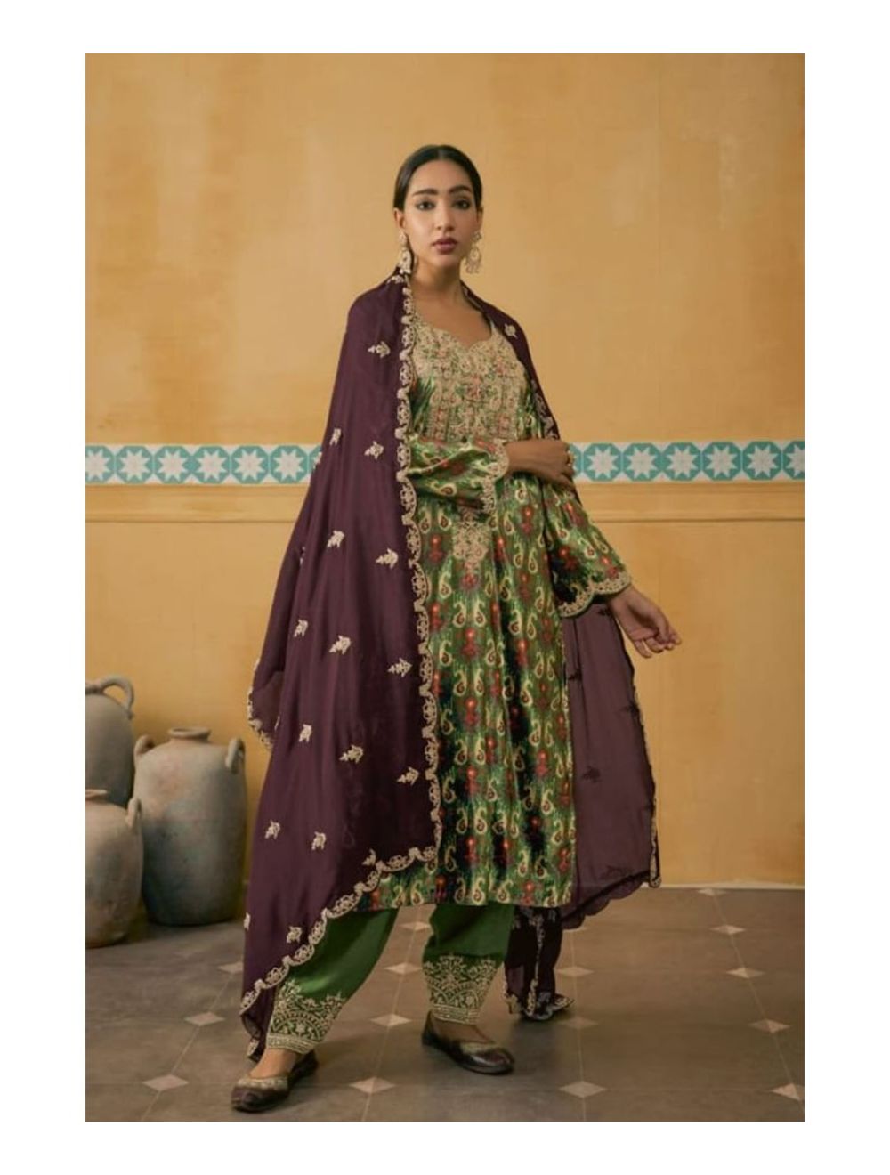 Shop Blue and Brown Blended Cotton Digital Print Straight Salwar Suit  Online : 79381 -