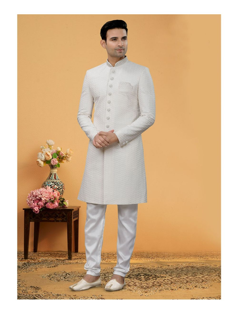 White indo deals western kurta