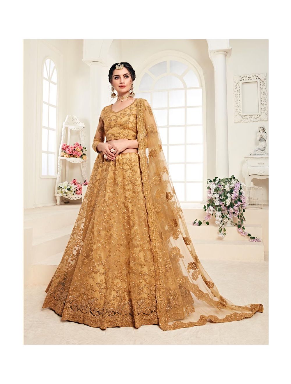 Yellow - Wedding - Lehenga Cholis: Buy Indian Lehenga Outfits Online |  Utsav Fashion