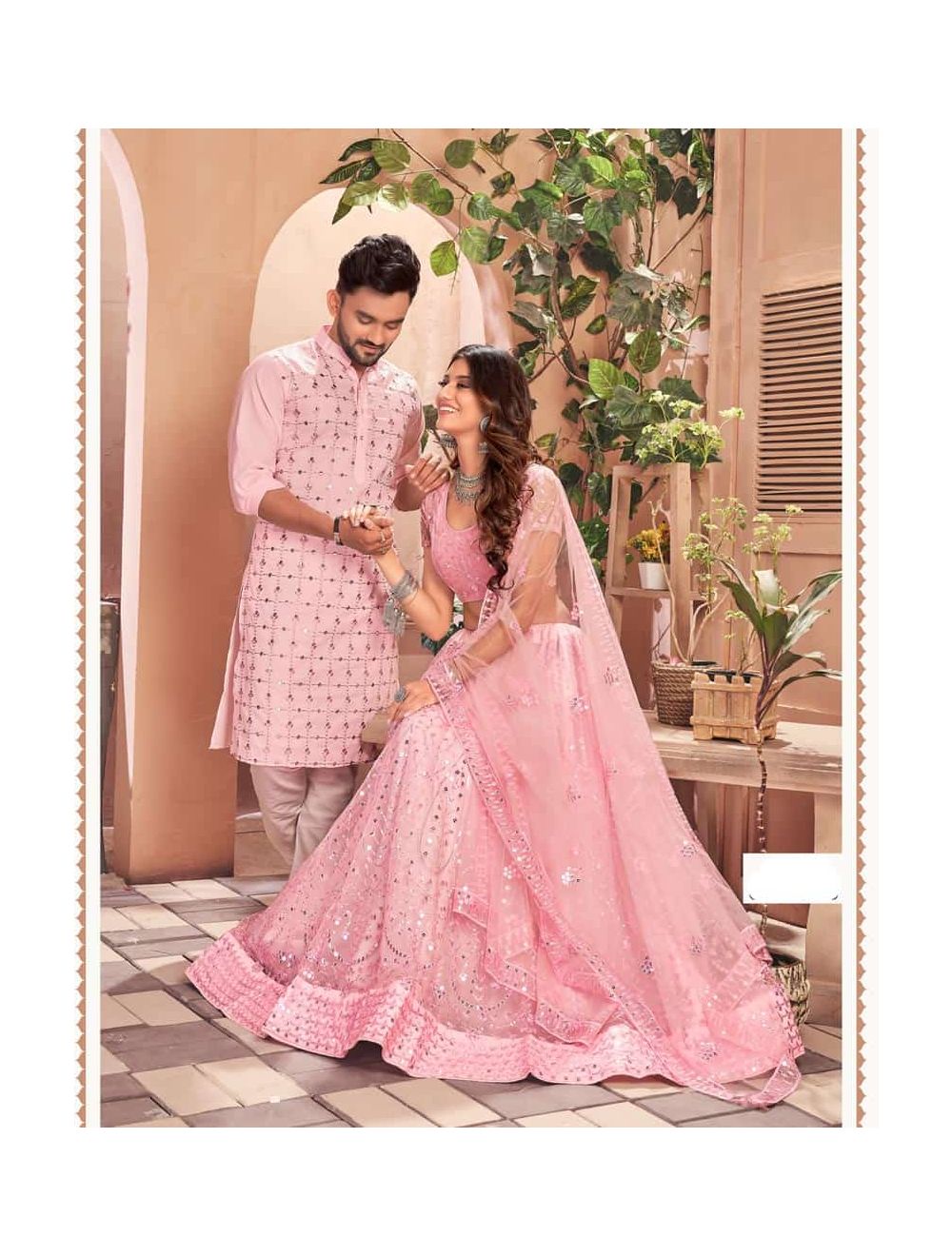 Pink trendy couple wear Online Buy Pink trendy couple Lehenga Kurta