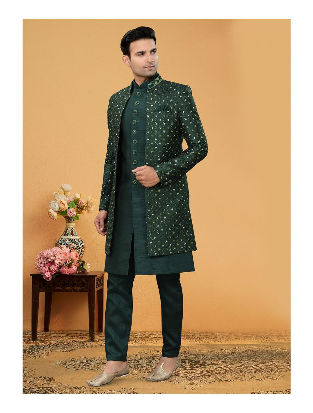 Indo western green sale