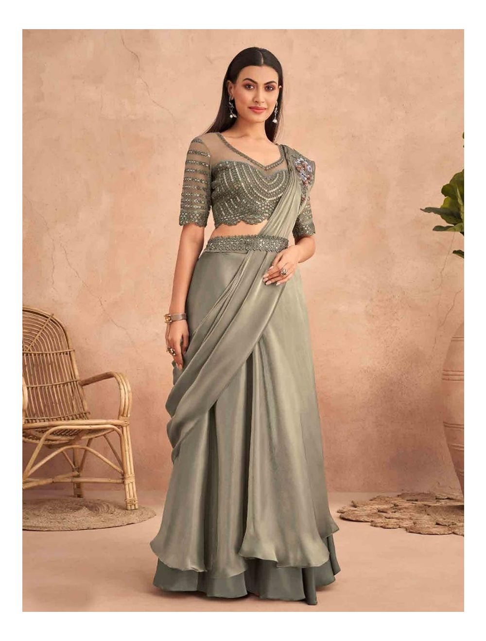 Designer Heavy Lehenga Style Saree at 3299.00 INR in Surat | Roykals Textile-cacanhphuclong.com.vn