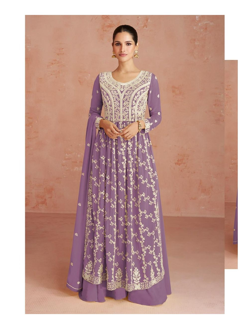 Ninecolours.com - Purple Colour Cotton Silk Fabric Party Wear Stitched  Palazzo Pant Suit Comes With Matching Bottom and Dupatta. This Suit Is  Crafted With Diamond Work. This Suit Comes As a Stitched