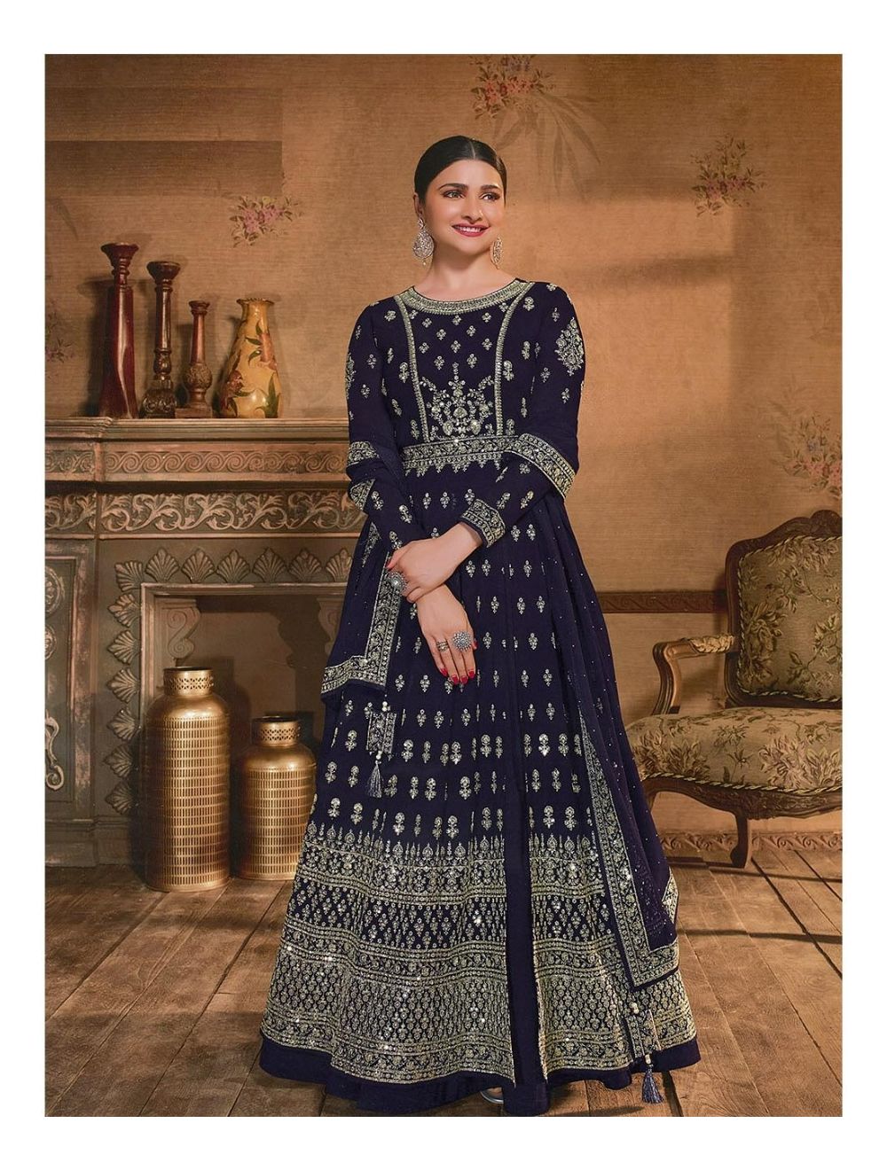 Pink Lace Designer Heavy Embroidered Net Bridal Anarkali Suit | Saira's  Boutique