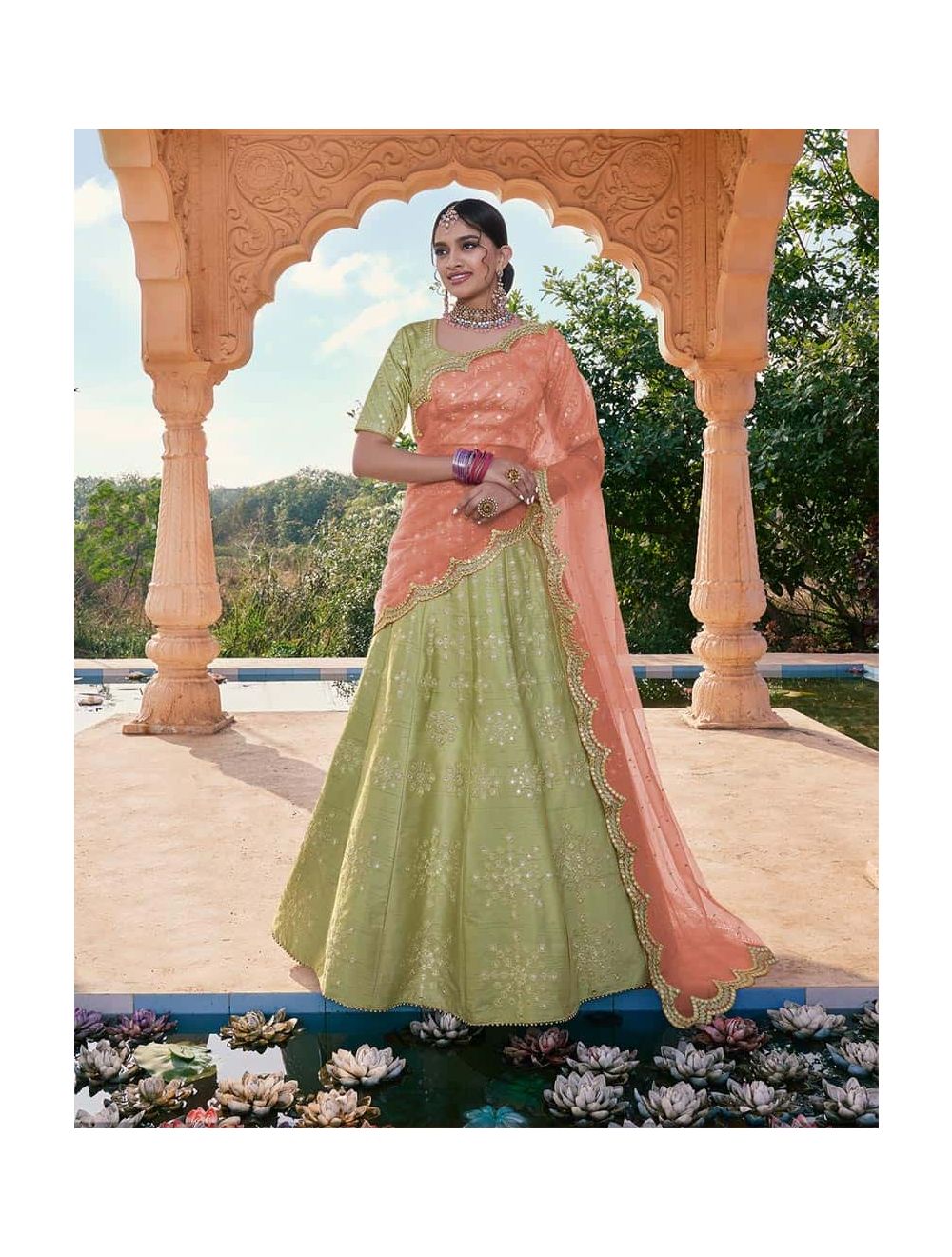 Photo of pista green lehenga | Indian wedding outfits, Indian dresses,  Indian designer outfits