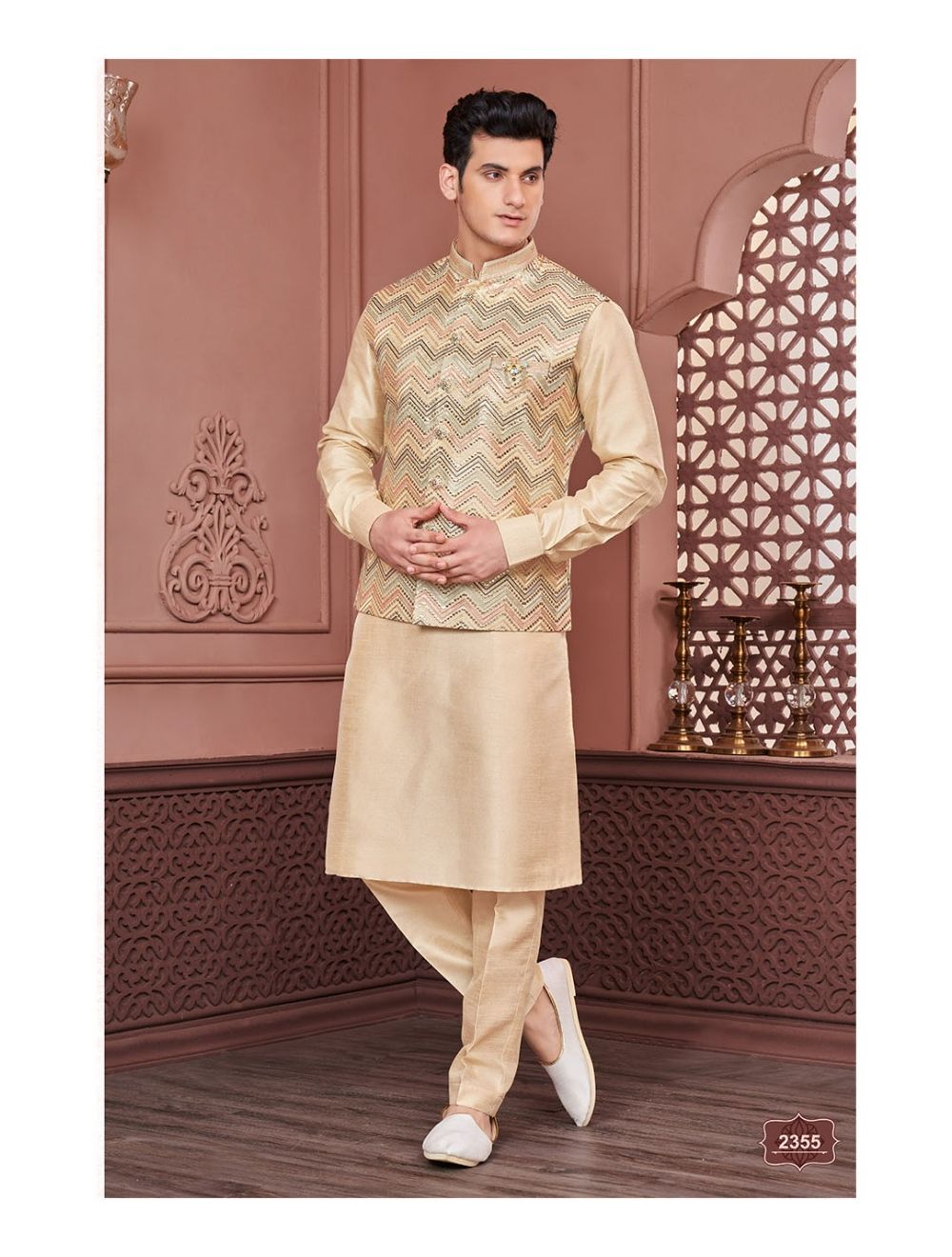 Yellow Kurta Pajama with Nehru Jacket Online at Best Price Rutbaa