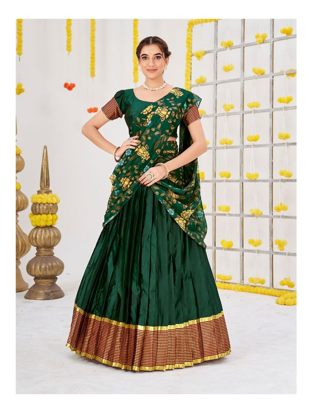 Half saree | Indian wedding outfits, Designer lehenga choli, Indian dresses