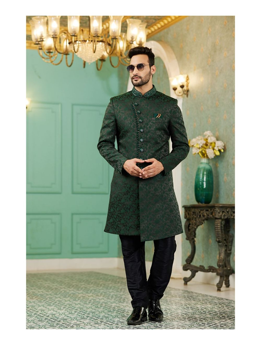 Green - Pants & Trousers - Indo Western Dresses: Buy Latest Indo