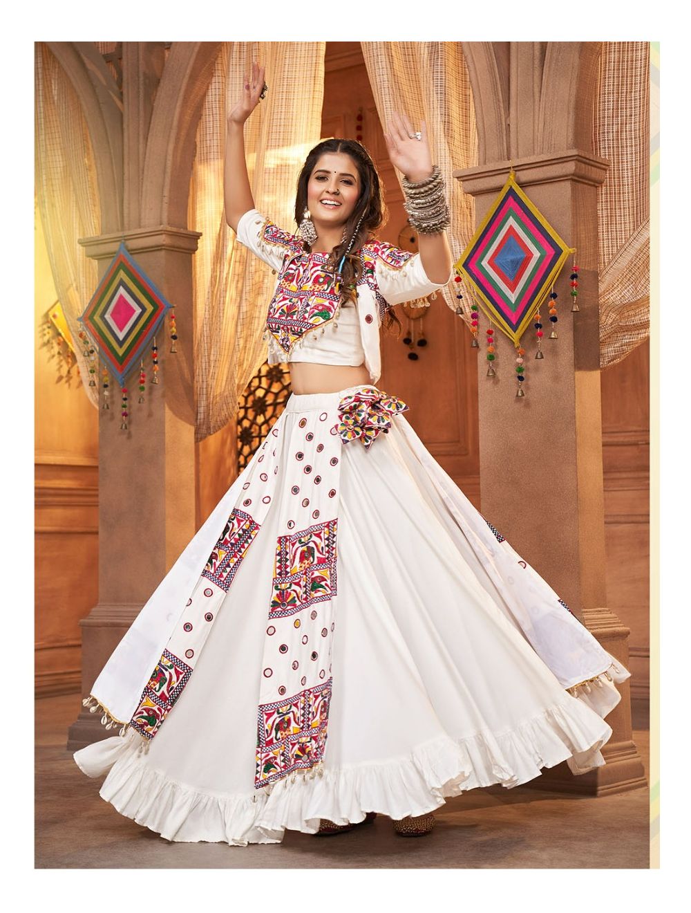 Buy online Indian Designer Multi Color Heavy Embroidered Party Wear Leheng  With Unstitched Blouse from ethnic wear for Women by Ghunghat Fashion for  ₹2399 at 0% off | 2024 Limeroad.com