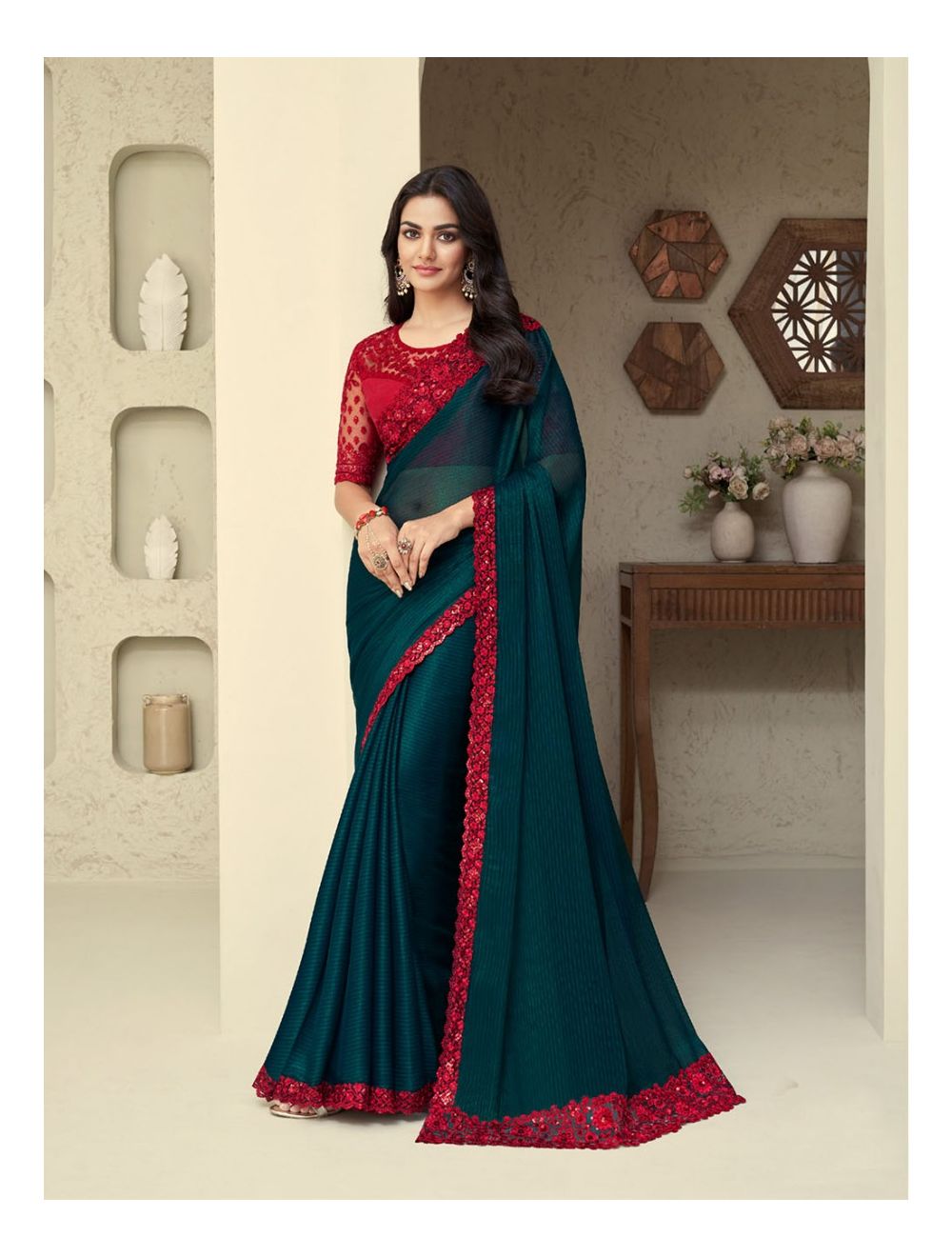 Buy Shadow Gray Silk Dual Shade One Minute Saree With Belt