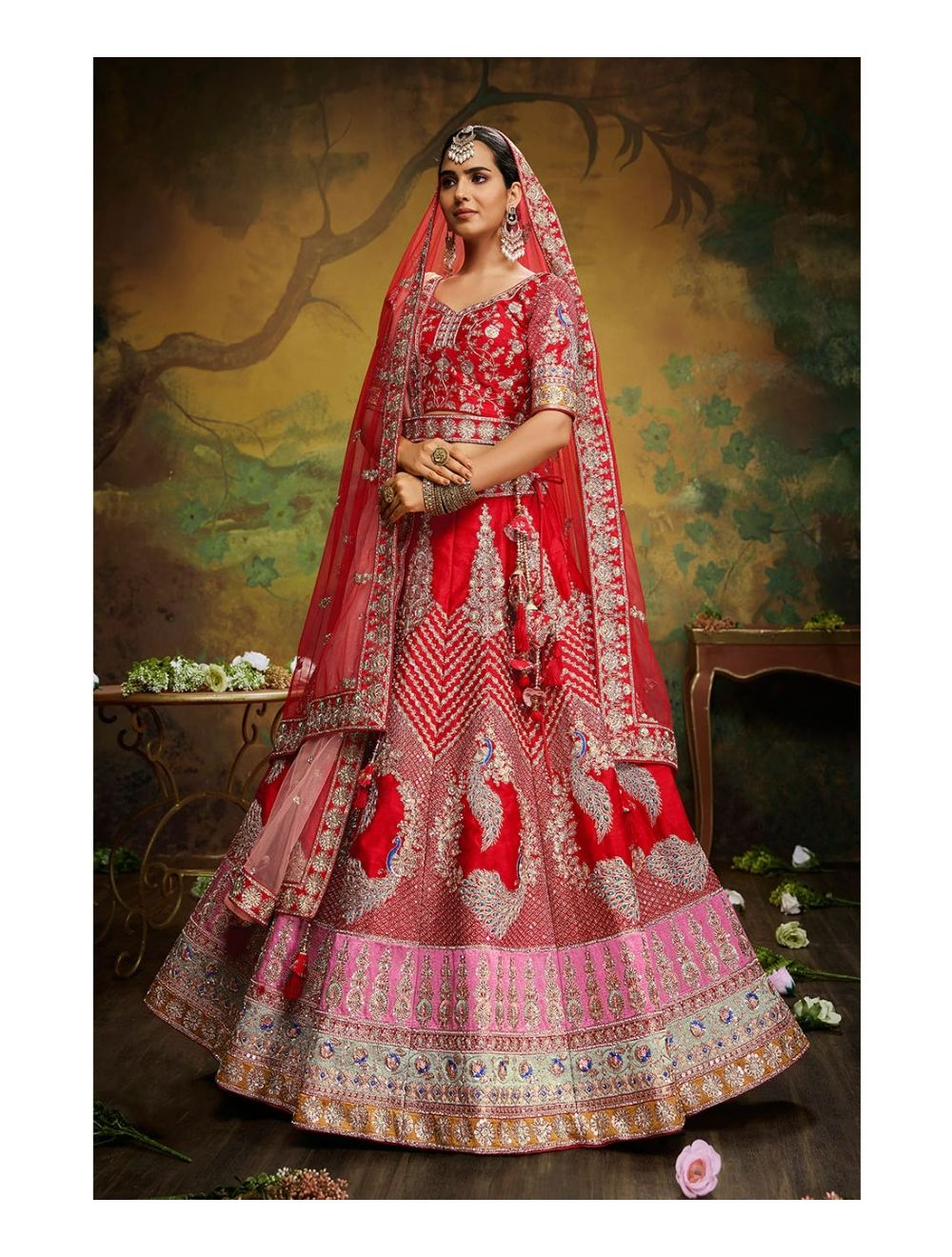 Kalki Red Bridal Lehenga – Kuro Clothing India
