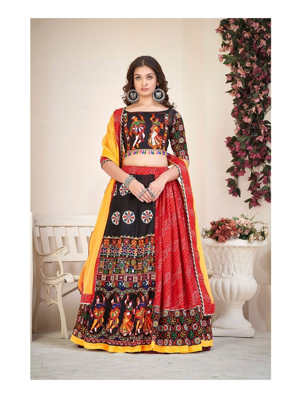 Buy KARROT Polyester Blend Round Neck Girls Ghagra Choli Dupatta Set |  Shoppers Stop