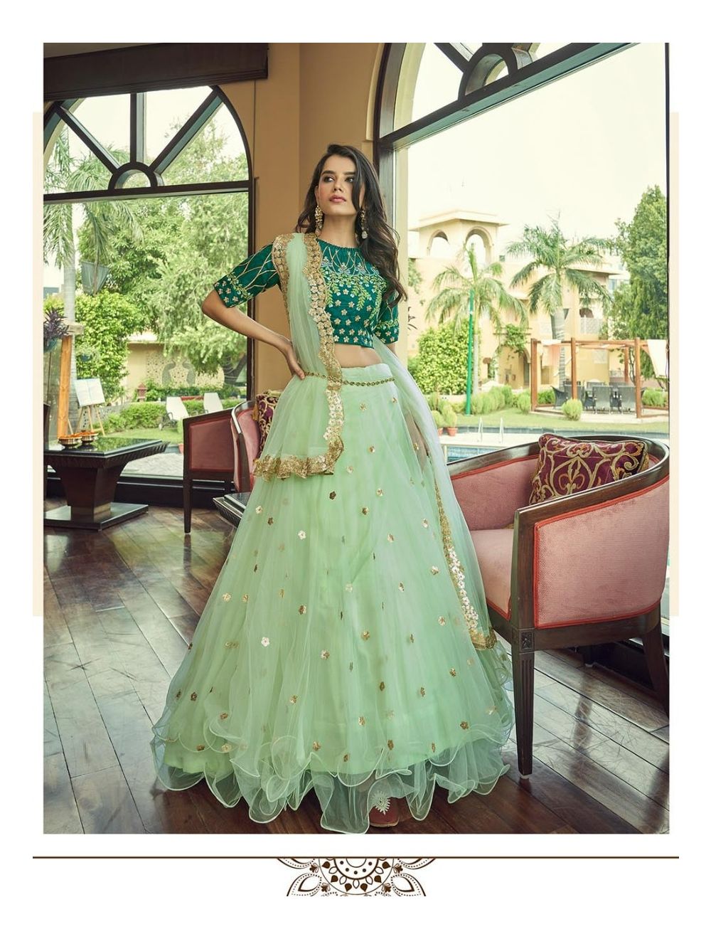 Lehenga choli for ring ceremony clearance