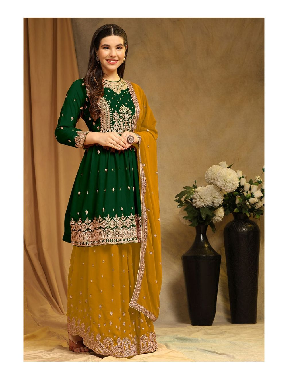 Sharara with short frock top