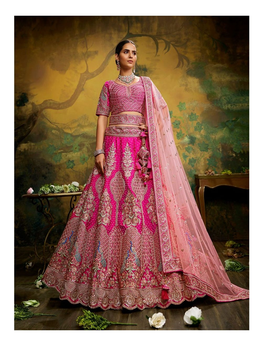 Buy Angad Singh Multi Color Raw Silk Embroidered Lehenga Set Online | Aza  Fashions