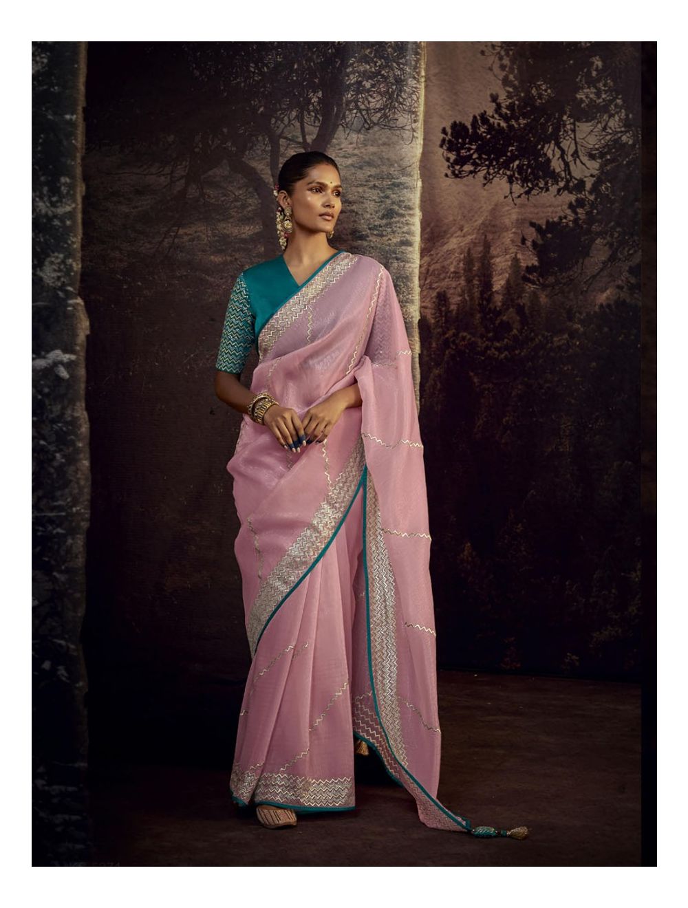 Buy a Pink ready to wear saree for farewell on Rutbaa