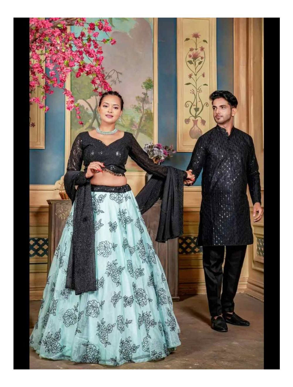 Mother Daughter Lehenga and Father Kurta Family Combo Set For Wedding