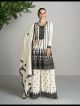 Black Sharara Suit With White Embroidery