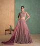 Onion Pink Georgette Heavy Embroidered Lehenga