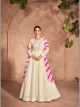 Ivory Heavy Embroidered Floor Length Lucknowi Gown