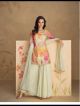 Cream Floral Printed Sharara Suit