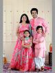 Pink Floral Family Matching Combo Set