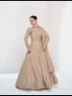 Beige Designer Floor Length Gown With Dupatta