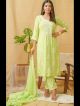 Lime Green Lucknowi Embroidered Suit