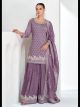 Mauve Chinon Silk Sharara Suit