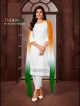 Tiranga Festival Chikan Work Kurti With Tricolor Dupatta