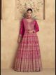 Rani Pink Heavy Embroidered Gown with Dupatta