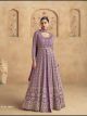 Mauve Heavy Embroidered Gown with Dupatta
