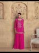 Magenta Elegant Mirror Work Sharara Suit