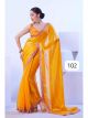 Orange Embellished Saree Partywear
