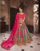 Pink and Green Wedding Lehenga Chunni