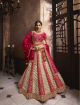 Rani Pink and Gold Wedding Lehenga Chunni