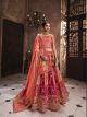 Peach Wedding Lehenga Chunni