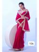 Magenta Net Saree With Blouse