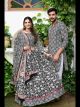 Black Bagru Printed Lehenga and Kurta Matching Couple Combo Dresses